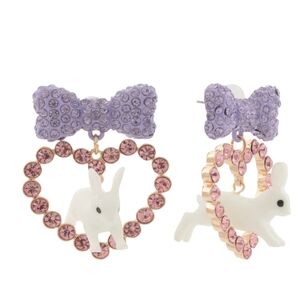 Betsey Johnson Bunny And Heart Earrings NWT